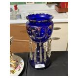 Victorian Cobalt Glass Mantle Lusters