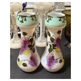 Pair of Antique Floral Decorated Vases
