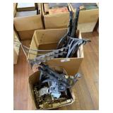 2 Boxes of Cast School Desk Parts & Miscellaneous