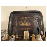 Large Asian Decorated Metal Tray