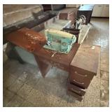 2 Antique Cabinet Sewing Machines
