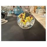 Floral Art Glass Paperweight