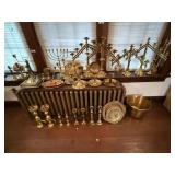 Very Large Lot of Brass Candlesticks & Misc.