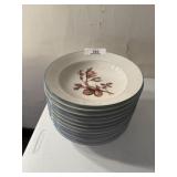 Set of 12 Floral Shallow Bowls