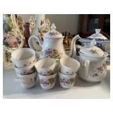 13 Piece Floral China Tea Set