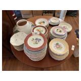 Glas Lamp Shade & China Plates