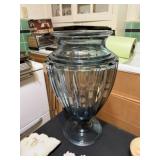 Large Heavy Blue Glass Vase