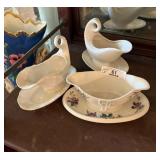3 China Gravy Boats