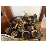 Large Assortment Brass Lamp Parts