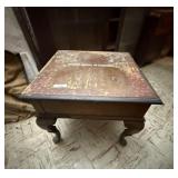 Old Lamp / End Table with Carved Feet