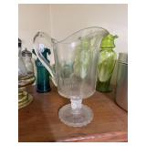 3 Faces Pattern Glass Pitcher