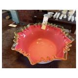 Antique Ruffled Hand Blown Bowl
