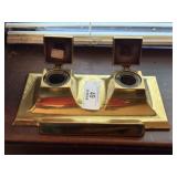 Brass Inkwell Desk Set