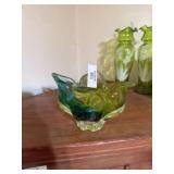 Heavy Vintage Art Glass Paperweight Dish