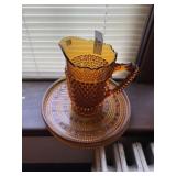 3 Pieces of Vintage Amber Glass