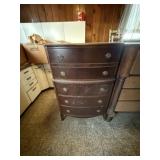 Antique Curved Front 5 Drawer Chest