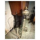 2 Wrought Iron Piano Lamps