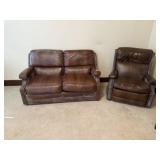 Love Seat, Recliner & Wing Back Chair