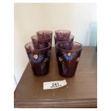 6 Amethyst Tumblers