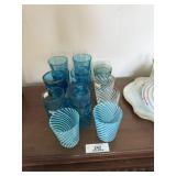Lot of Antique Vintage Blue Glasses