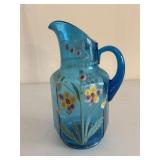Victorian Blue Glass Pitcher