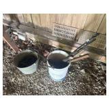 2 Buckets Hand Wrought Iron Tools