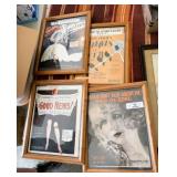 4 Framed Sheet Music Covers