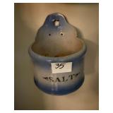 Antique Blue / White Salt Crock