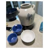 Contemporary Bowls & Double Handle Crock Jar