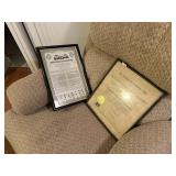 Two L & N Framed Railroad Certificates