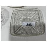 Square Crystal Cut Ribbed Platter