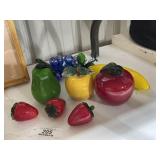 8 Piece Glass Fruit Set