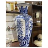 Large Blue / White Ceramic Vase
