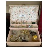 Vintage Jewelry Box & Contents