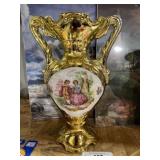 Antique Porcelain Courting Couple Vase