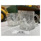 2 Glass Batman Collectible Mugs