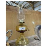 Antique Amber Oil Lamp