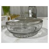 Indiana Glass Etched Divided Dish