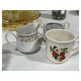 Cream & Sugar Set & Strawberry Cup