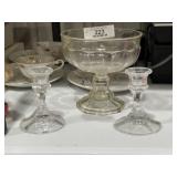 Vintage Pedestal Candy Dish & Misc.