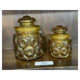 2 Amber Moon & Stars Candy Dishes
