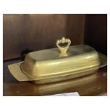 Solid Brass Vintage Butter Tray with Lid