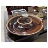 Large Pottery Chip & Dip Bowl