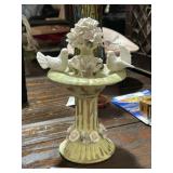 Ornate Porcelain Bird Bath Figurine