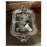 3 Part Etched Glass Dish