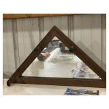 Vintage Wooden Hanging Mirrored Coat Rack