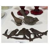 2 Cast Iron Birds & Coat Holder