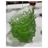 Set of 5 Uranium Glass Fruit Dessert Bowls
