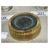 Set of 4 Solid Brass Congress Coasters