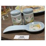 Curtis Swan  Salt / Pepper Shaker & Spoon Holder